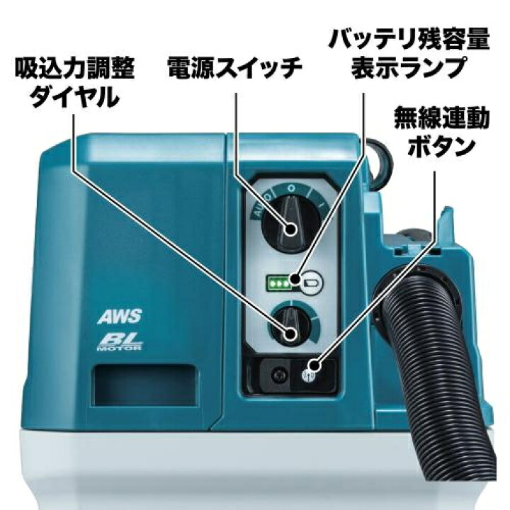 楽天市場】マキタ電動工具 40Vmax充電式集じん機（乾湿両用）【7.5L 
