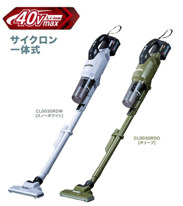 楽天市場】マキタ掃除機 40Vmax充電式クリーナー CL003GRDW（白 