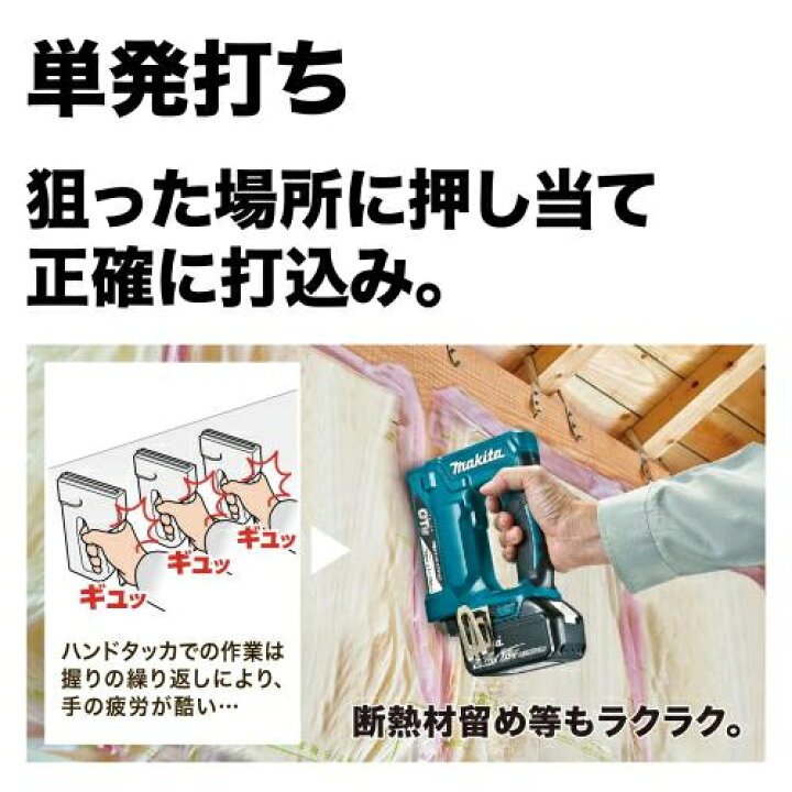 楽天市場】マキタ電動工具 18V充電式タッカー【RT線ステープル10mm幅 