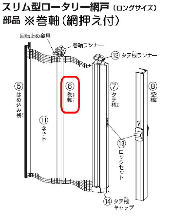 楽天市場】川口技研【網戸部品】 スリム型ロータリー網戸SRB-1用部品 