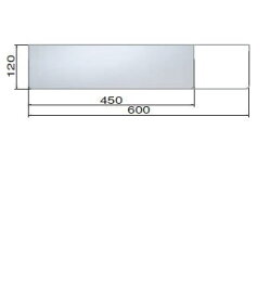 シロクマ　ガラス棚板B形　TG-120　サイズ600　【透明】【1個】【※カタログ共通画像使用のため、商品画像・カラーにはご注意ください!!】