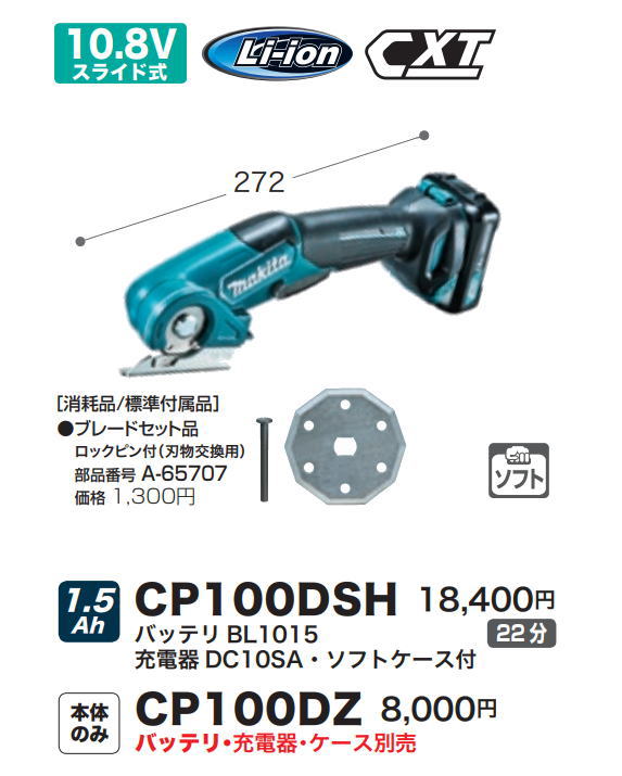 新作モデル新作モデルマキタ電動工具 10.8V充電式マルチカッター（スライドバッテリー式） CP100DSH 電動工具本体 