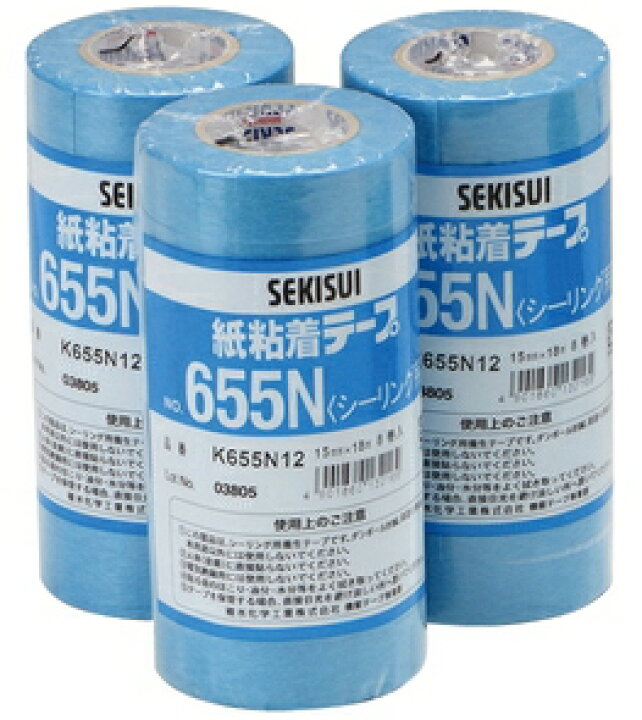 楽天市場】欠品 積水マテリアル 紙粘着テープ No.655N 24mm×18m （5巻 