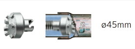 アサダ　ドレンクリーナー用ヘッド　φ22mmワイヤ対応　ストロングカッタ（カーブ形状）　φ45mm　R72295