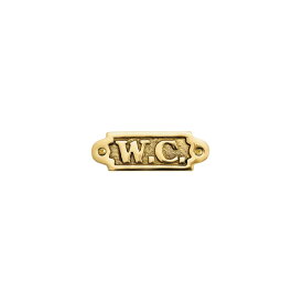 ゴーリキアイランド　真鍮　サインプレート　金色　文字｢WC｣【真鍮　アンティーク　ブラス　雑貨】【※メーカー取寄の諸経費が送料に含まれております】