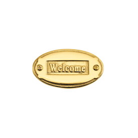 ゴーリキアイランド　真鍮　サインプレート　SOV　金色　文字｢WELCOME｣【真鍮　アンティーク　ブラス　雑貨】【※メーカー取寄の諸経費が送料に含まれております】