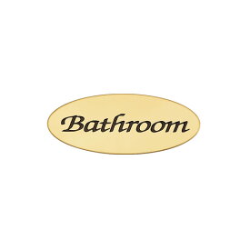 ゴーリキアイランド　真鍮　サインプレート　オーバルAD　金色　文字｢BATHROOM｣【真鍮　アンティーク　ブラス　雑貨】【※メーカー取寄の諸経費が送料に含まれております】