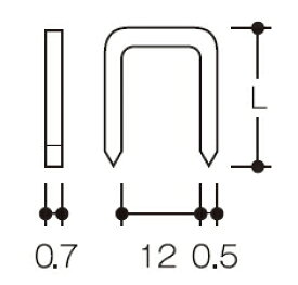 HiKOKI/ハイコーキ(日立電動工具)　充電式タッカー用ステープル 【L寸法：6mm】 BF1206　（3.300本×10箱）　No.5149-9632