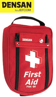 すばやく開ける開口フタ 直営店 救急用品をサッと取り出せる DENSAN デンサン ジェフコム FAK-80 新作製品 世界最高品質人気 ファーストエイドバッグ