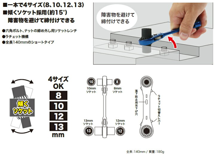 DENSAN(デンサン/ジェフコム) 両口ダブルソケットレンチ(ショートタイプ) DR-0813S-FA : ケンチクボーイ DENSAN(デンサン/ジェフコム) 両口ダブルソケットレンチ(ショートタイプ) DR-0813S-FA : ケンチクボーイ