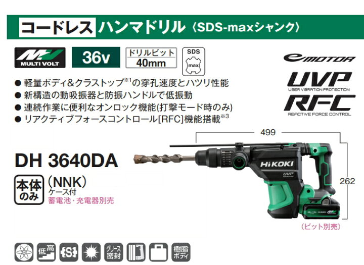 楽天市場】HiKOKI/ハイコーキ 36V/マルチボルト コードレス 