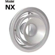 西邦工業　空調用吹出口　アルミニウム製リバーシブルターボノズル　NX6　A寸法188　標準品 | ケンチクボーイ