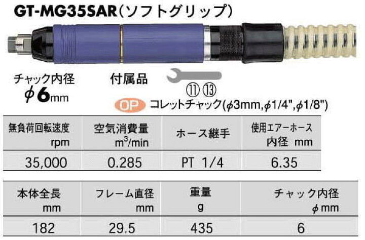 楽天市場】VESSEL ベッセル エアーマイクログラインダー GT-MG35SAR 