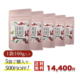 【9月末頃発送予定】無農薬 カムカムエキスパウダーお得セット（100g×5個）500円お得 アセロラの2倍 ビタミンc フラボノイド 天然ビタミンc 健康ドリンク 美容ドリンク 粉末 ポリフェノール ビタミンC カムカムドリンク カムカムパウダー 賞味期限：2027.05.14 送料無料