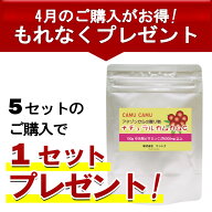 無農薬 ナチュラルカムカムCお得セット（90粒×5個）【4月限定、5セットご購入で1セットプレゼント】天然…