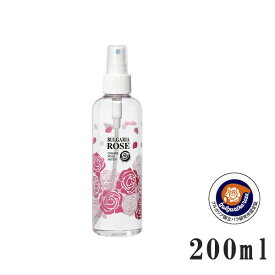 ダマスクローズウォーター 200ml スプレー 薔薇 化粧水 ミスト 霧 天然100％バラの化粧水 無添加 無香料 無防腐剤 ビタミンC ローズ水 バラ 日焼け 体、髪の毛、全身に使える ブルガリアローズジャパン ローズオイルと相性抜群