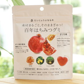 素材まるごと、そのままぎゅっ! 百年はちみつグミ(ざくろ味)/49g【たかくら新産業】
