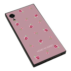 HONEY MI HONEY(ハニーミーハニー) iPhone XR用ケース PINK ROSE ピンク AB-0956-IPXR-LILA(スクエア型/強化ガラス素材)