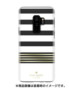 kate spade new york Samsung Galaxy S9+pP[X KSSA-042-STPWG Protective Hardshell Case Stripe 2 White/Gold Foil/Clear PCgXy[hj[[N MNV-S9+p
