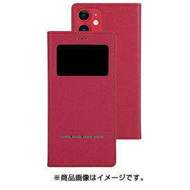 memumi (メムミ) iPhone 11用PUレザーケース AFC191702 ローズレッド 手帳型/スタンド機能/薄型窓/ PUレザー(合皮)/マグネット開閉 (沖縄・離島は発送不可)