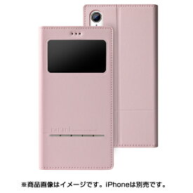 memumi (メムミ) iPhone XR用 PUレザーケース AFC181004 ピンク 手帳型/スタンド機能/薄型窓/ PUレザー(合皮)/マグネット開閉 (沖縄・離島は発送不可)