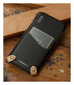 n.max.n iPhone X/XS用 ケース 純正レザーケース (ブラック) Classic Minimalist Series AP-PHXR-7401 (本革背面ケース/カード収納) (沖縄・離島はメール便のみ発送可能)