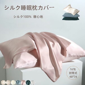 封筒式 シルク枕カバー 16匁 48*74 シルク睡眠枕カバー シルク100% 桑枕カバー 7色 摩擦を軽減 滑らかな肌触り 美しい光沢 絹 枕 涼しい ギフト プレゼント 贈り物 自宅用 母の日 引越し祝い 結