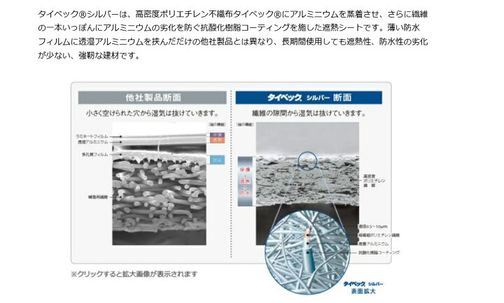 楽天市場】*デュポン タイベック シルバー幅1m×長さ50m巻 2巻き入り 