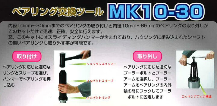 楽天市場】シマツール ベアリング交換キット MK10-30スイス製 