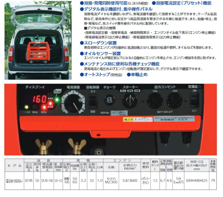 楽天市場】【在庫あります】やまびこ 新ダイワガソリンエンジン発電機 