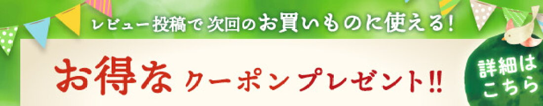 レビュー投稿でお得なクーポンプレゼント