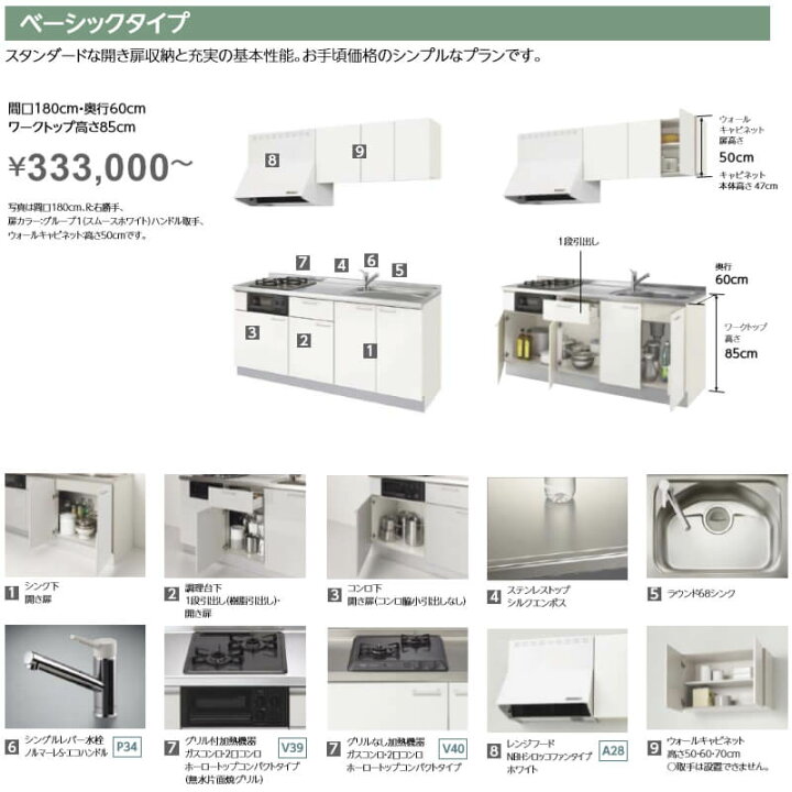 楽天市場】コンパクトキッチン ティオ Tio LixiL 壁付I型 ベーシック W1200mm 間口120cm(グリルなし1口コンロ用) グループ1 リクシル システムキッチン 流し台 kenzai : 建材百貨店