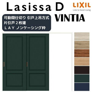 【旧仕様】 可動間仕切り 片引き戸 2枚建 引戸上吊方式 ラシッサD ヴィンティア LAY ノンケーシング枠 2420/2423 リクシル トステム 室内引戸 リフォーム DIY kenzai
