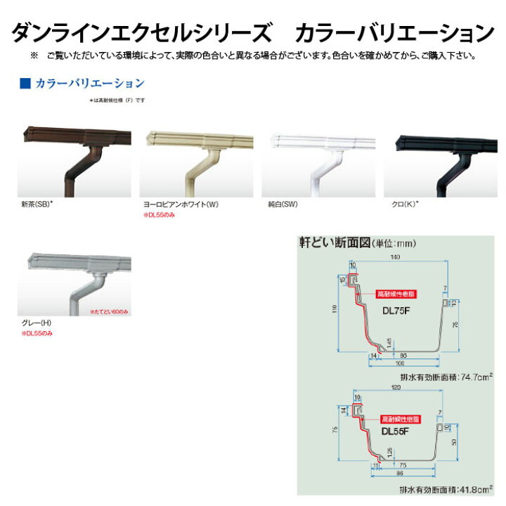 楽天市場】【雨樋は建ロジ！】雨どい あまどい デンカアステック（旧 