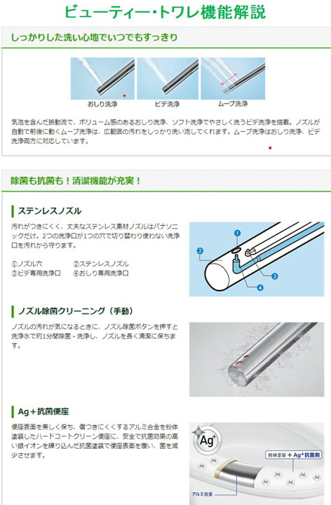 楽天市場】Panasonic パナソニック 温水洗浄便座 ビューティ・トワレ旧 