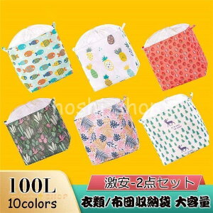 2点セット 収納ボックス 衣装ケース 大容量 100L 中身が見える窓付き 折りたたみ 積み重ね可能 クローゼット 押入れ 洋服 衣類 衣替え おもちゃ箱 布製