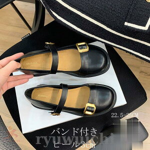 パンプス シューズ 太めヒール ミュール ローヒール 3cm ペタンコ ゴムソール 合皮 ガールズ 靴 バンド付き おしゃれ 通学 高校生 中学生