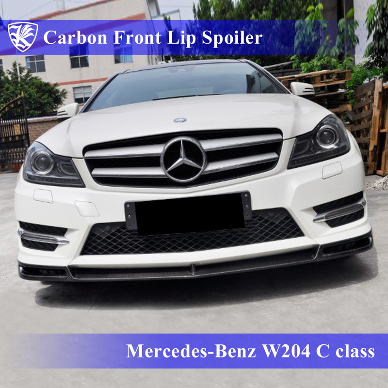 【メルセデスベンツ W204 C180クーペ K'sスタイル カーボン フロントリップスポイラー ケルベロス】 Mercedes-Benz W204 Cクラス 後期 クーペ（2ドア） Kerberos K'sスタイル 3D Real Carbon カーボンフロントリップスポイラー 【AK-2-082】