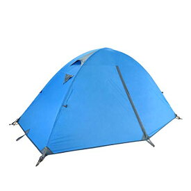 TRIWONDER 二重層 テント 1 2 3人用 アウトドア 防災用 キャンプ用品 3シーズン 登山テント 撥水加工 軽量 設営簡単 4色選択可能 (ブルー - 1人用)