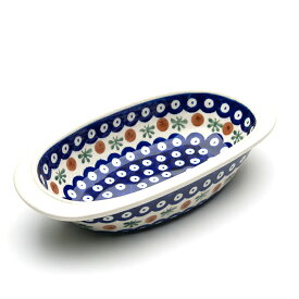 オーブン皿（グラタン皿）・オーバル・小[Z227-41]【ポーリッシュポタリー[ポーランド食器・陶器]】