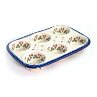 マフィン型(V335-B264)【ポーリッシュポタリー[ポーランド食器・陶器]ケルセン】焼き型 オーブン対応 電…