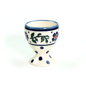 エッグカップ(W907-73)【ポーリッシュポタリー[ポーランド食器・陶器]ケルセン】エッグスタンド 朝食 食洗機対応 電子レンジ対応 花柄 ハンドメイド 耐熱 丈夫 WIZA ヴィザ おしゃれ かわいい プレゼントに ギフトに