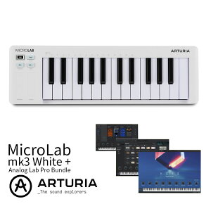Arturia MicroLab MK3 White + Analog Lab Pro Bundle �A�[�g���A MIDI�L�[�{�[�h �o���h�� �y���ʌ��胂�f���z