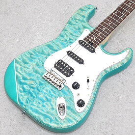 Kz Guitar Works ST Trad 22 SSH7 Quilted Maple Trans Aqua Blue 【心斎橋店・実物写真】