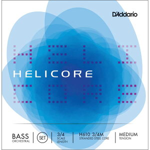�y�������K�i�z D'Addario Bass Helicore Orchestral H610 set 3/4 Medium Tension �w���R�A �I�[�P�X�g�� �R���g���o�X(�E�b�h�x�[�X)�� 3/4 �~�f�B�A���e���V���� �Z�b�g