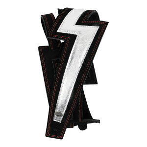 D'AddarioLightning Bolt Suede Guitar Strap - Silver [25LNBT00]