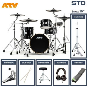 ATV aDrums artist STANDARD SET ADA-STDSET 3Cymbal �t���I�v�V�����Z�b�g (16Crash, �V���O���y�_��)