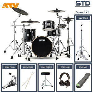 ATV aDrums artist STANDARD SET ADA-STDSET 3Cymbal �t���I�v�V�����Z�b�g (17China, �V���O���y�_��)