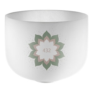 MEINL Sonic Energy 9 White-frosted Crystal Singing Bowl, 432 Hz, Note A4, Lotus Flower [CSB432LF]
