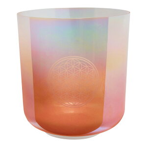 MEINL Sonic Energy 9 Essence Crystal Singing Bowl C3, Light Rose Gold, 128 Hz, Flower of Life [ECSB128FOL]